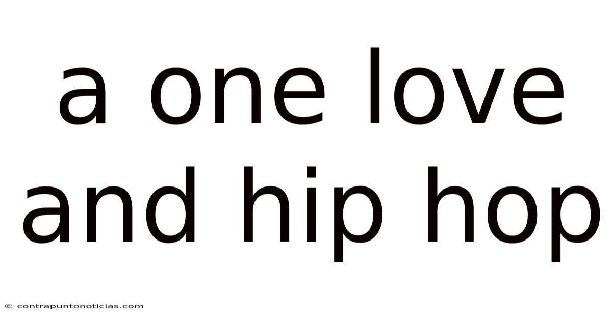 A One Love And Hip Hop