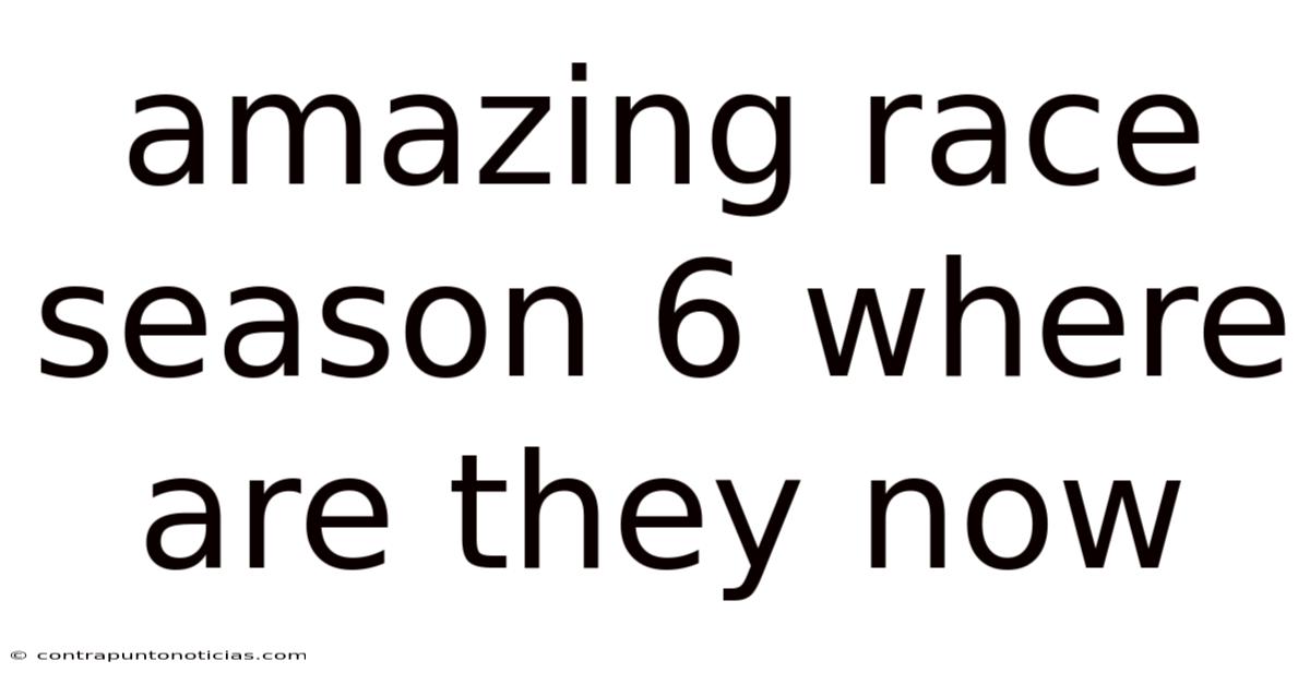 Amazing Race Season 6 Where Are They Now