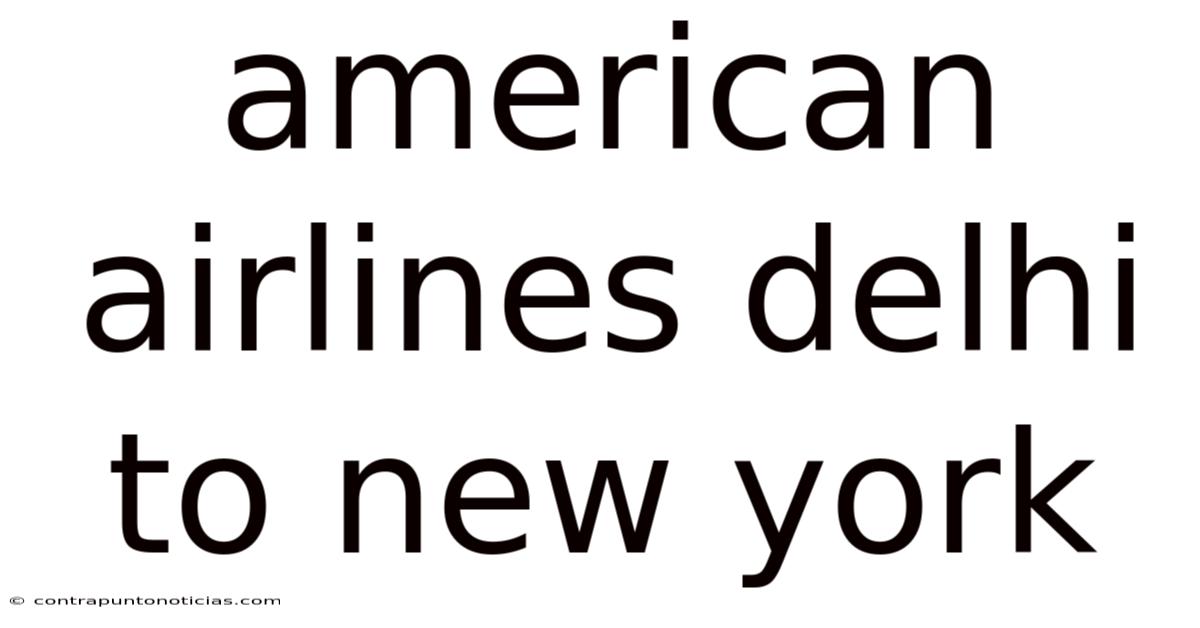 American Airlines Delhi To New York