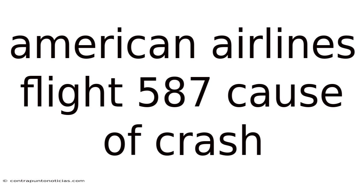 American Airlines Flight 587 Cause Of Crash