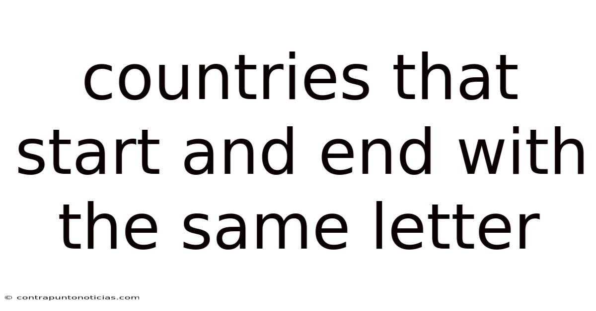 Countries That Start And End With The Same Letter