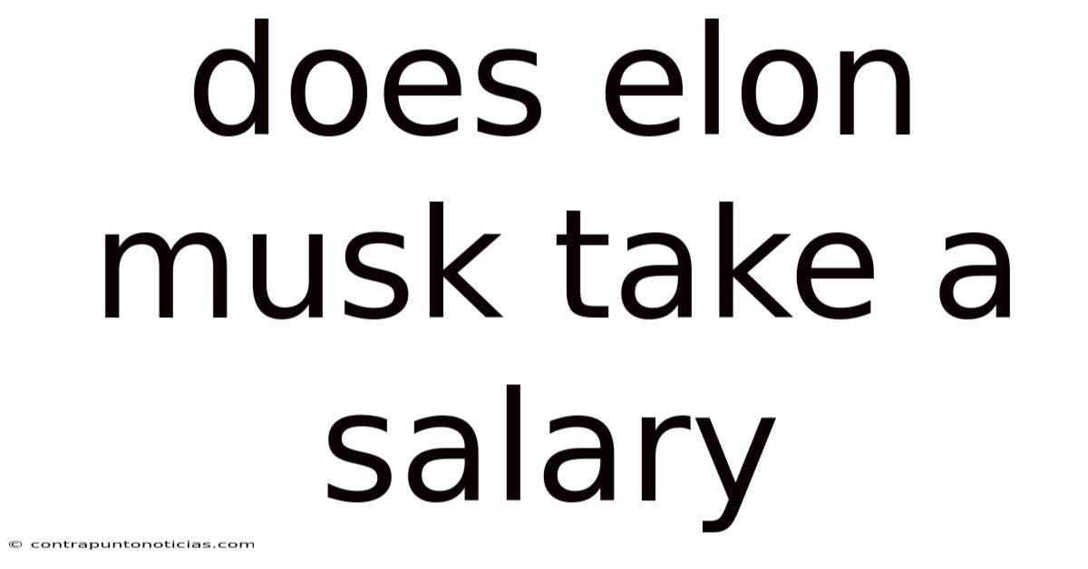 Does Elon Musk Take A Salary