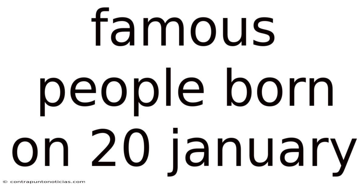 Famous People Born On 20 January