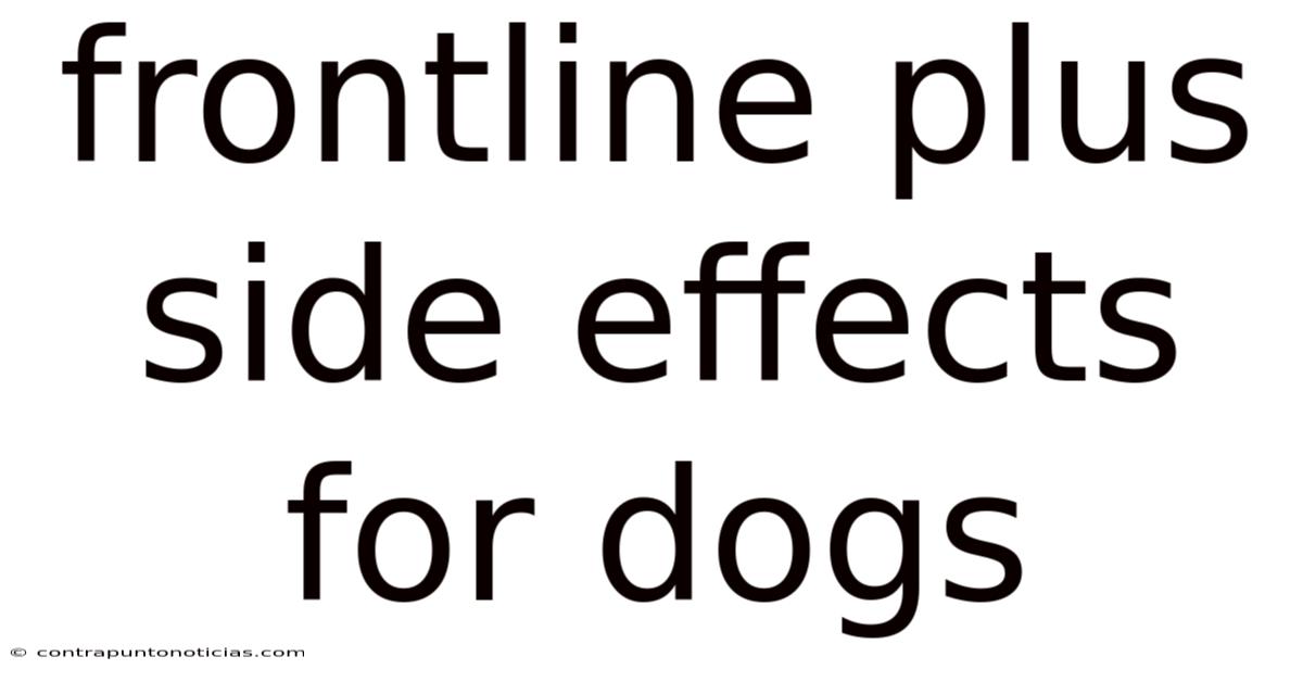 Frontline Plus Side Effects For Dogs
