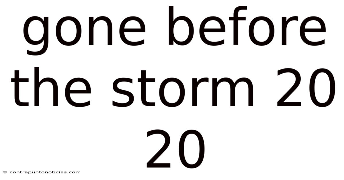 Gone Before The Storm 20 20