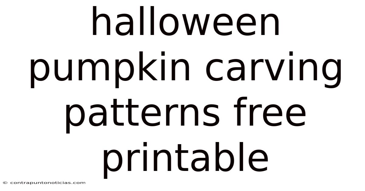 Halloween Pumpkin Carving Patterns Free Printable