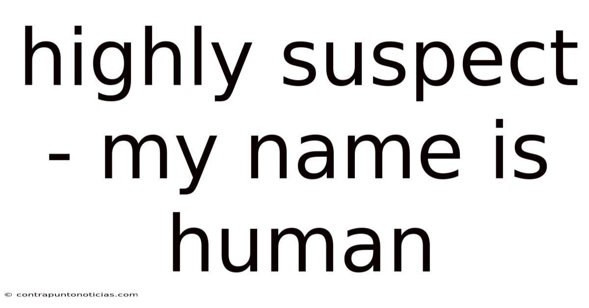 Highly Suspect - My Name Is Human