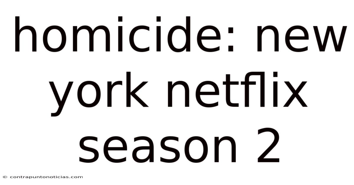 Homicide: New York Netflix Season 2