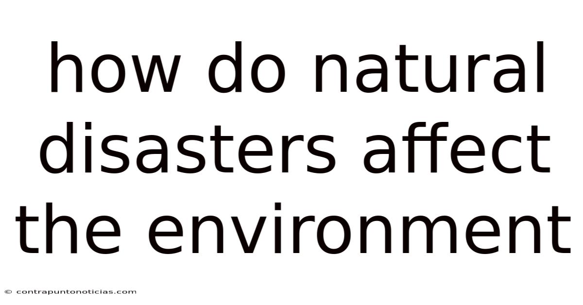How Do Natural Disasters Affect The Environment