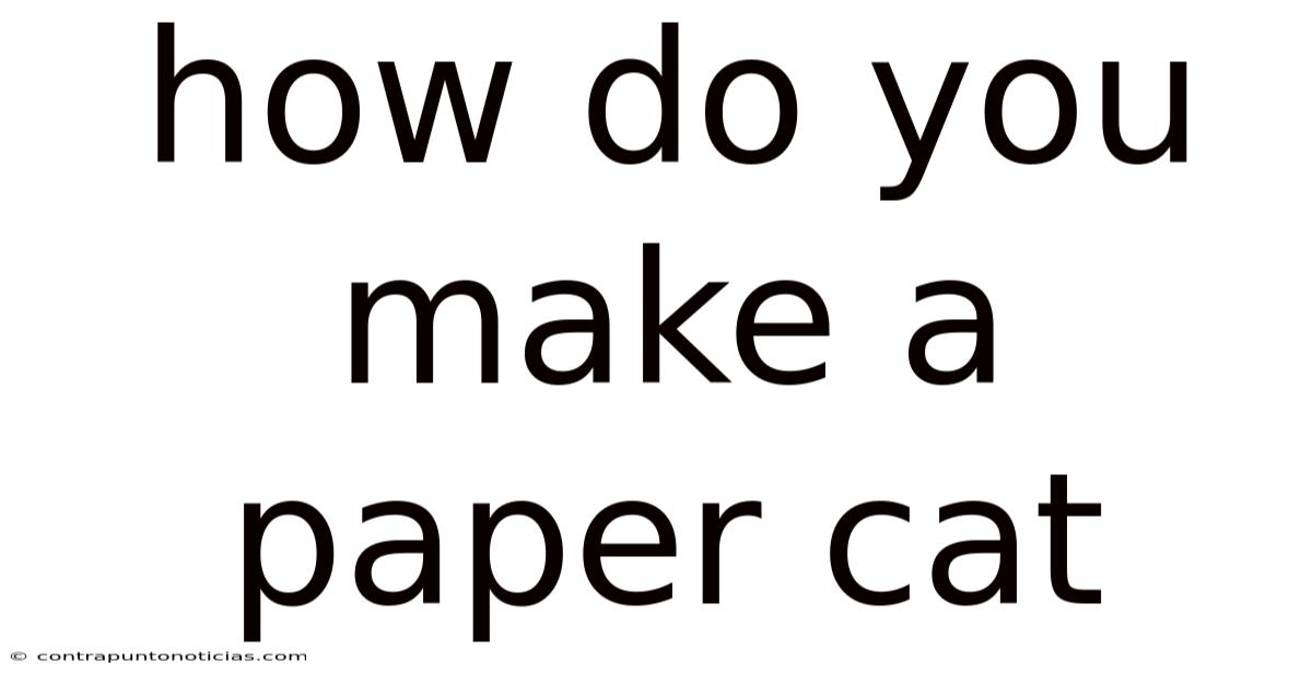 How Do You Make A Paper Cat