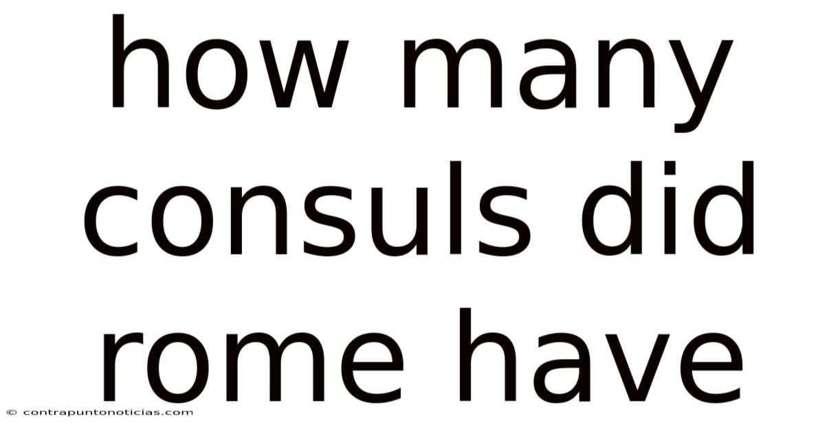 How Many Consuls Did Rome Have