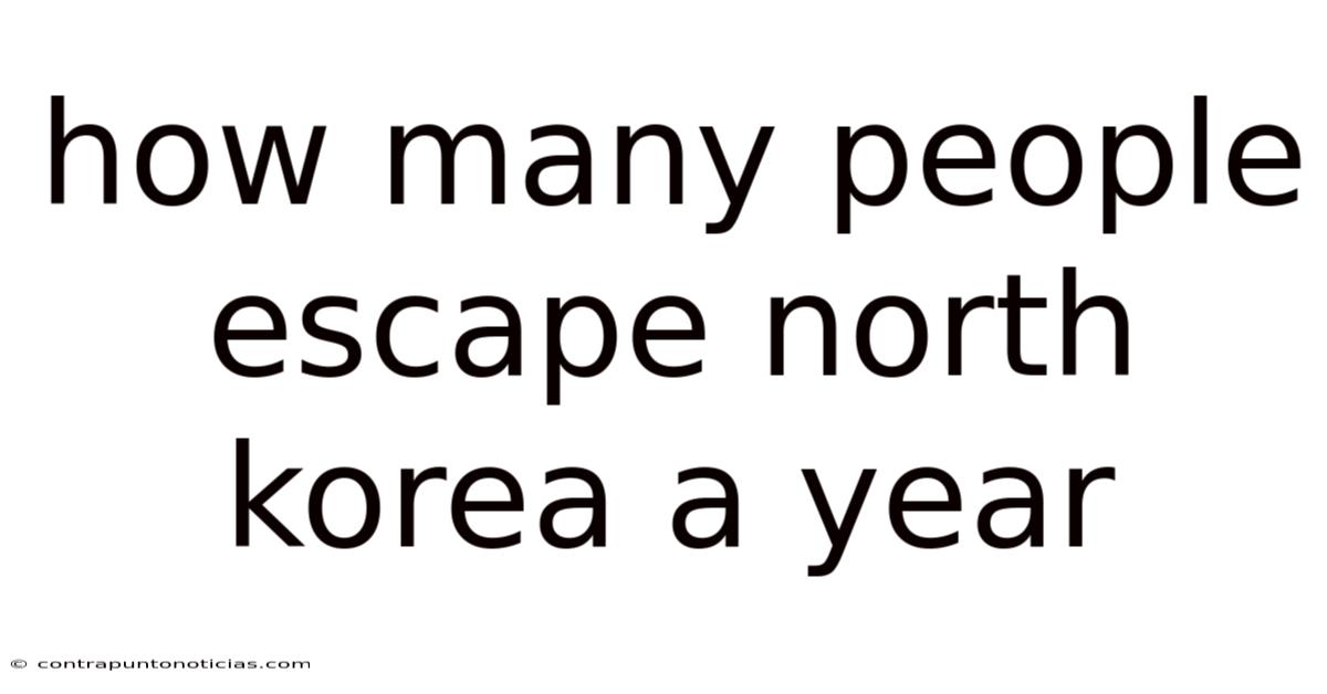 How Many People Escape North Korea A Year