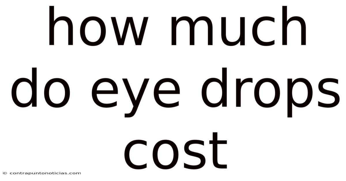 How Much Do Eye Drops Cost