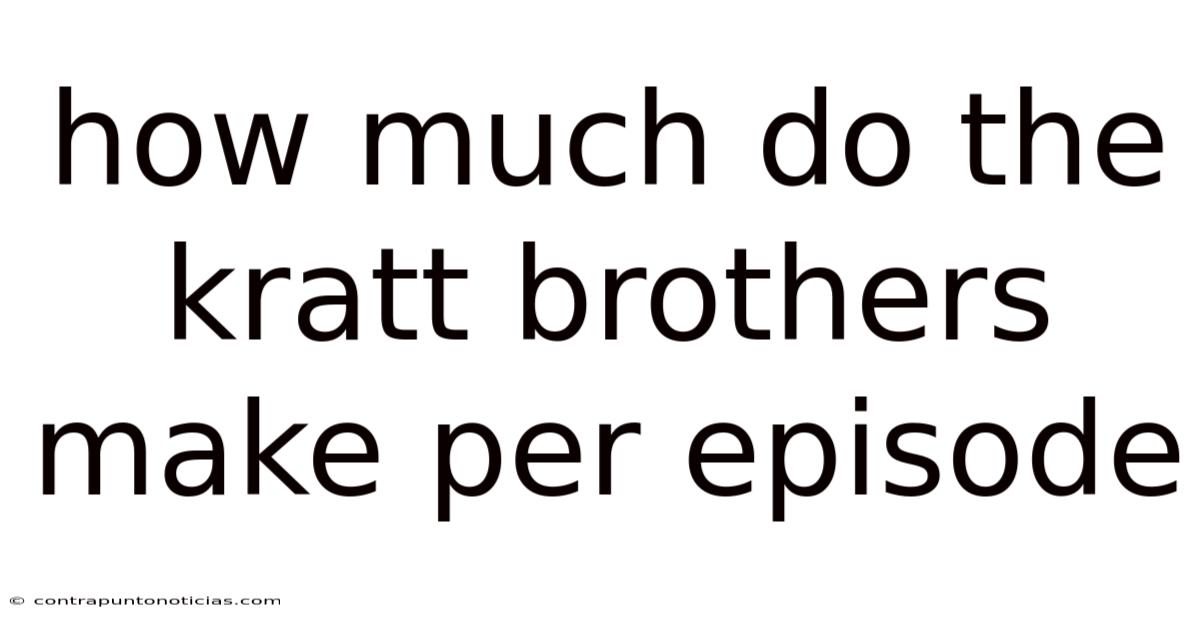 How Much Do The Kratt Brothers Make Per Episode