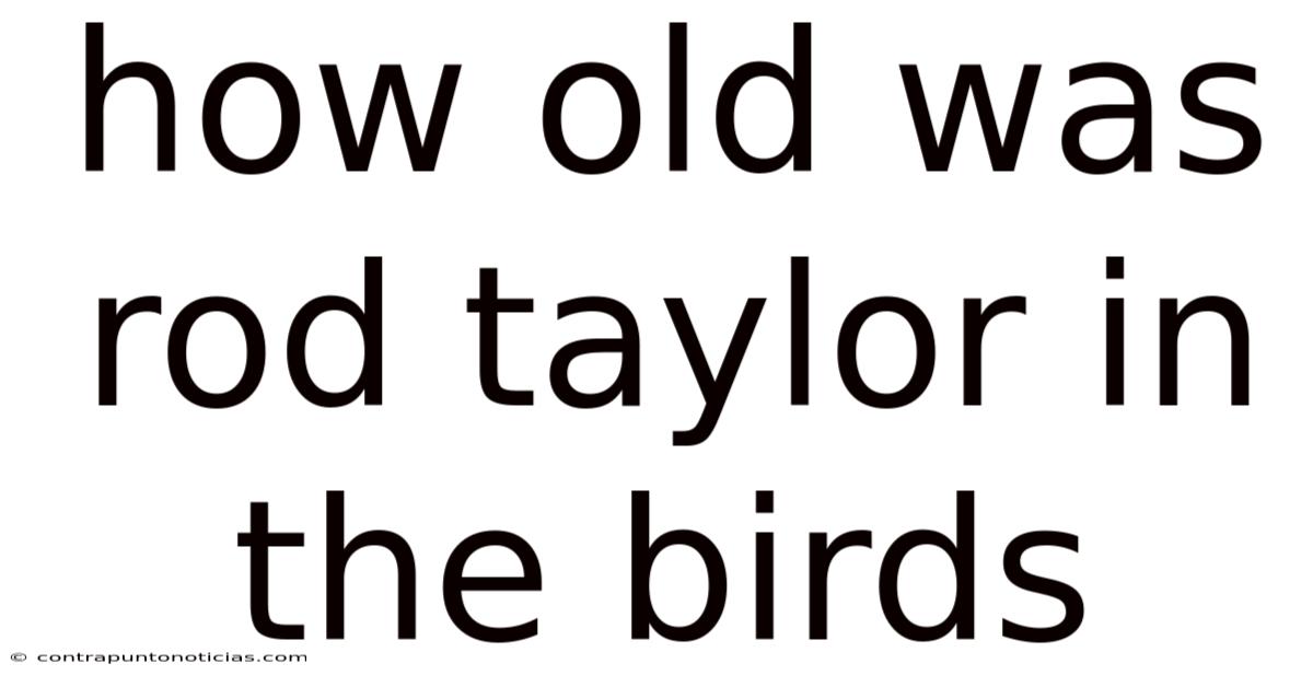 How Old Was Rod Taylor In The Birds
