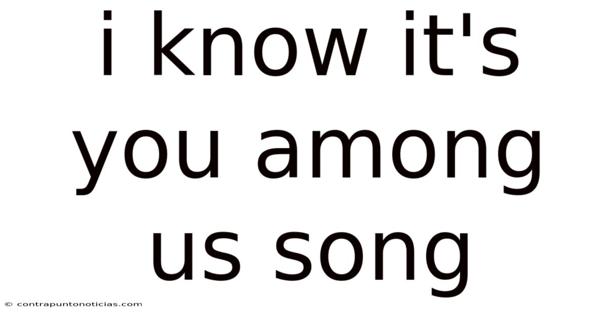 I Know It's You Among Us Song