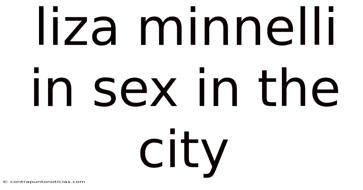 Liza Minnelli In Sex In The City