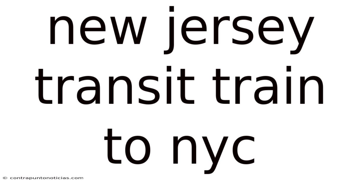 New Jersey Transit Train To Nyc