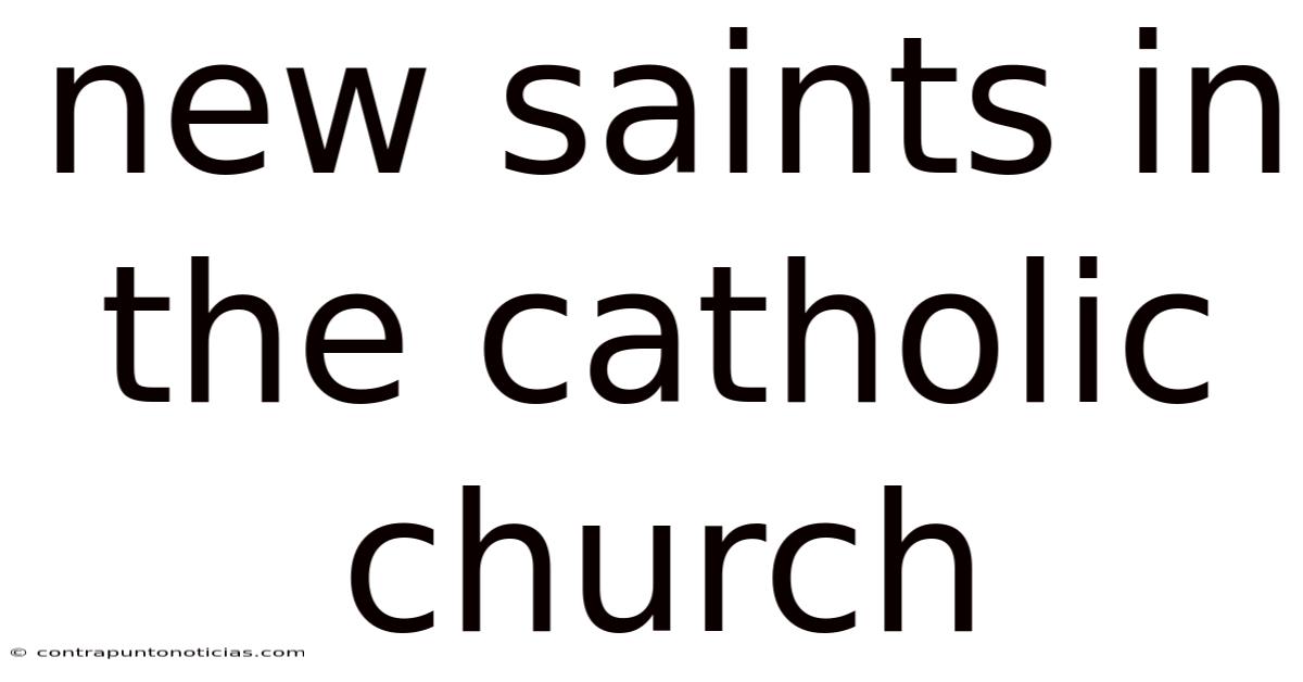 New Saints In The Catholic Church