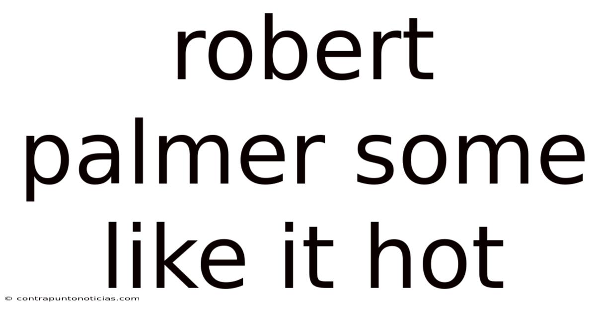 Robert Palmer Some Like It Hot