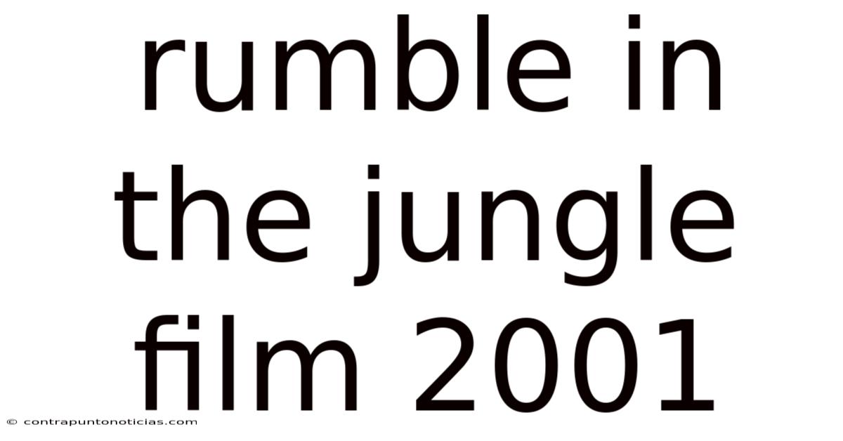 Rumble In The Jungle Film 2001