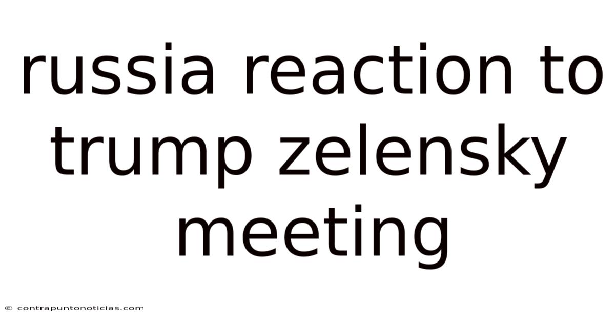 Russia Reaction To Trump Zelensky Meeting