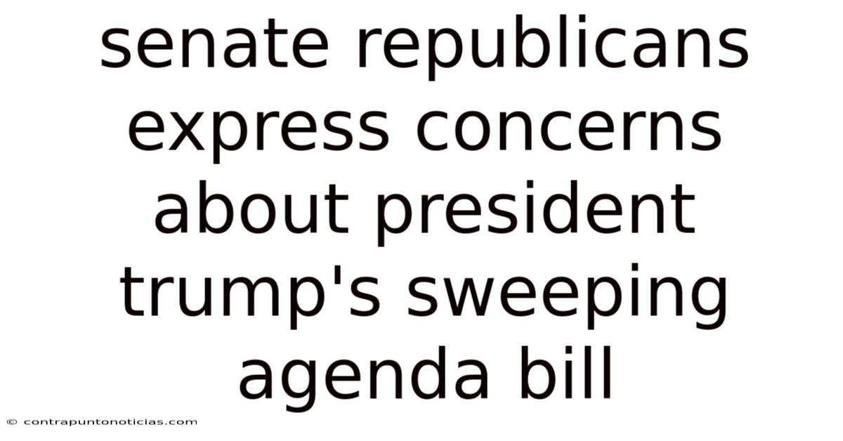 Senate Republicans Express Concerns About President Trump's Sweeping Agenda Bill