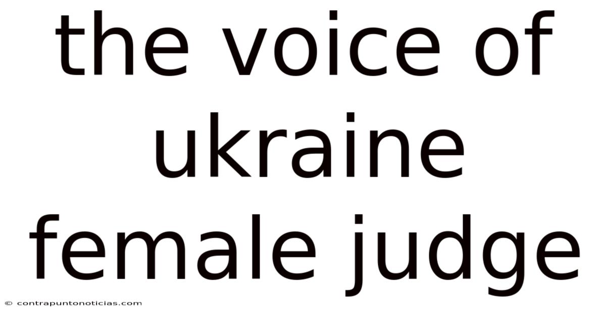 The Voice Of Ukraine Female Judge