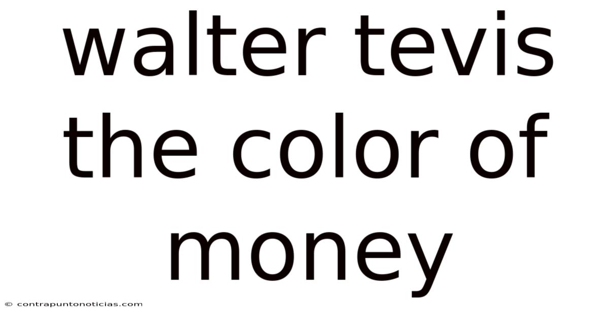 Walter Tevis The Color Of Money