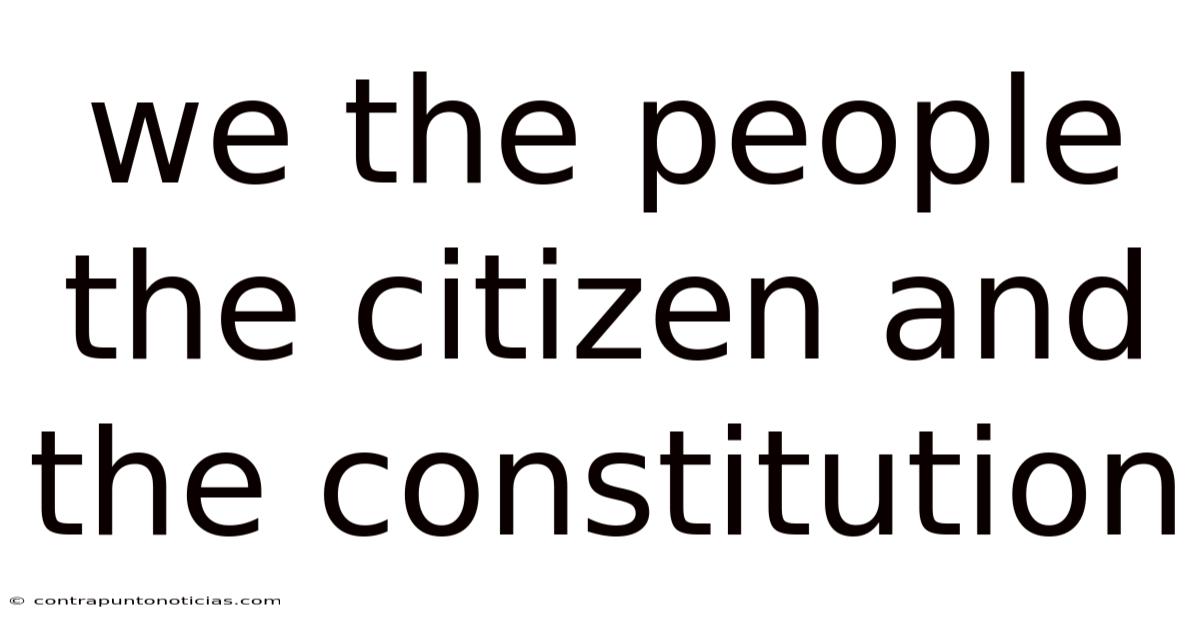 We The People The Citizen And The Constitution