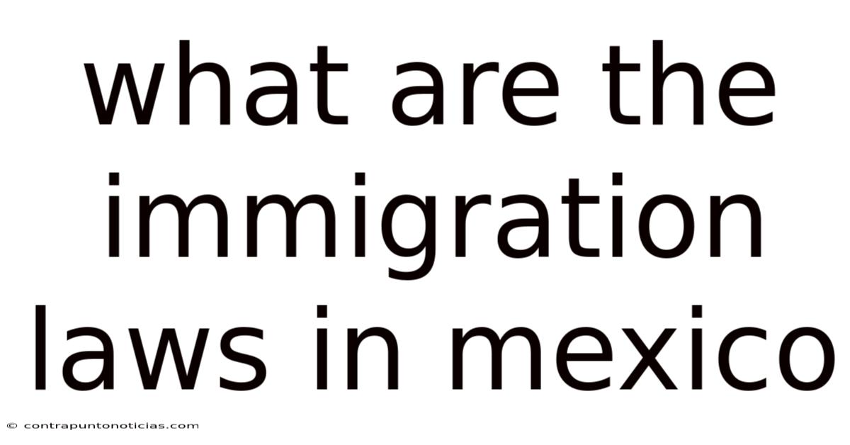 What Are The Immigration Laws In Mexico