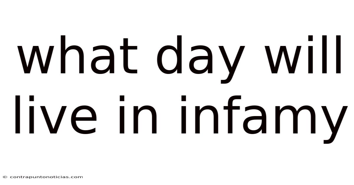 What Day Will Live In Infamy