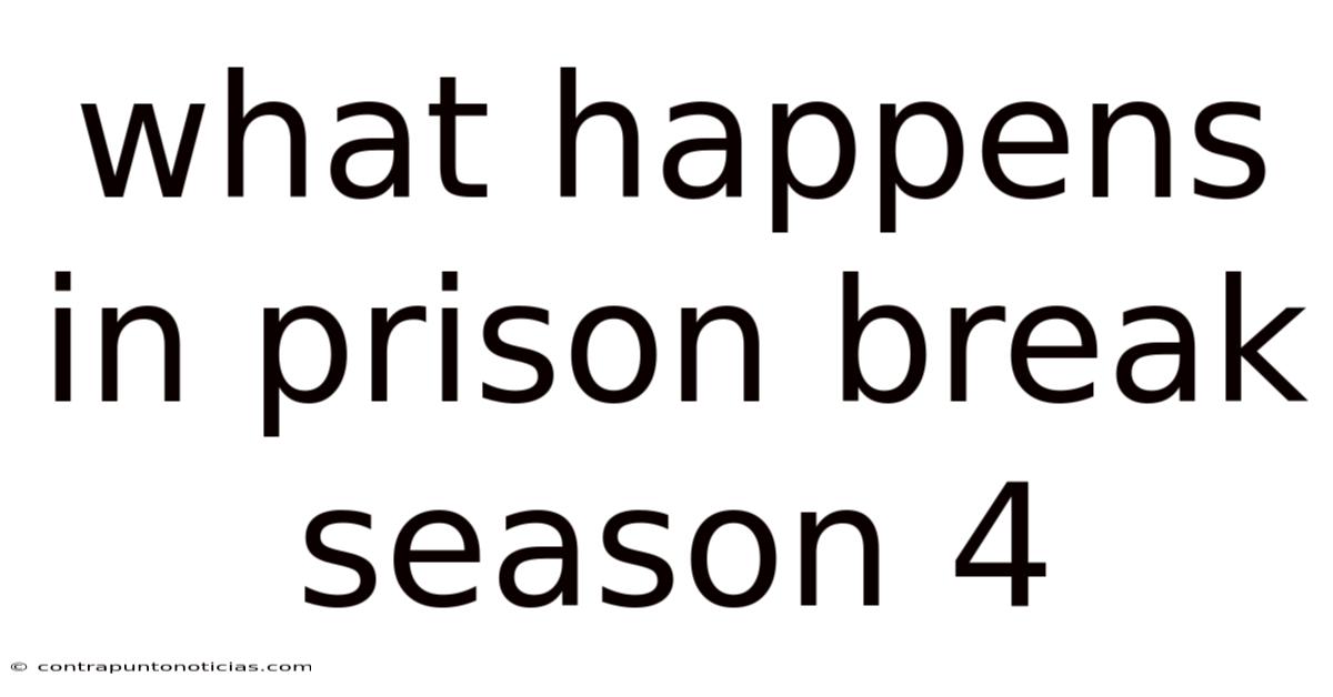 What Happens In Prison Break Season 4