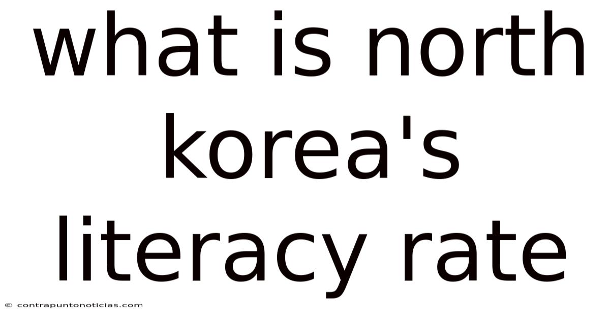 What Is North Korea's Literacy Rate