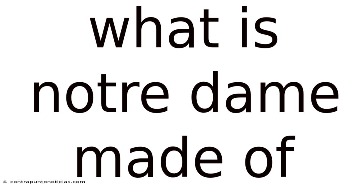 What Is Notre Dame Made Of
