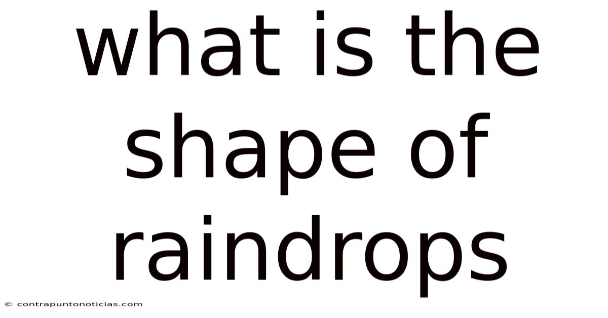 What Is The Shape Of Raindrops