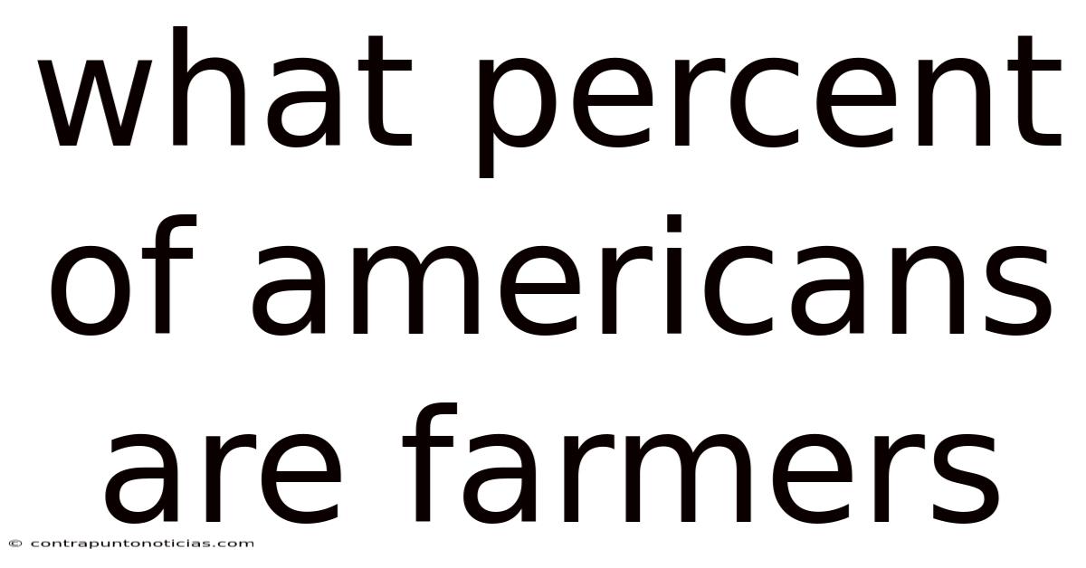 What Percent Of Americans Are Farmers