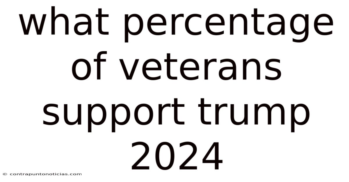 What Percentage Of Veterans Support Trump 2024