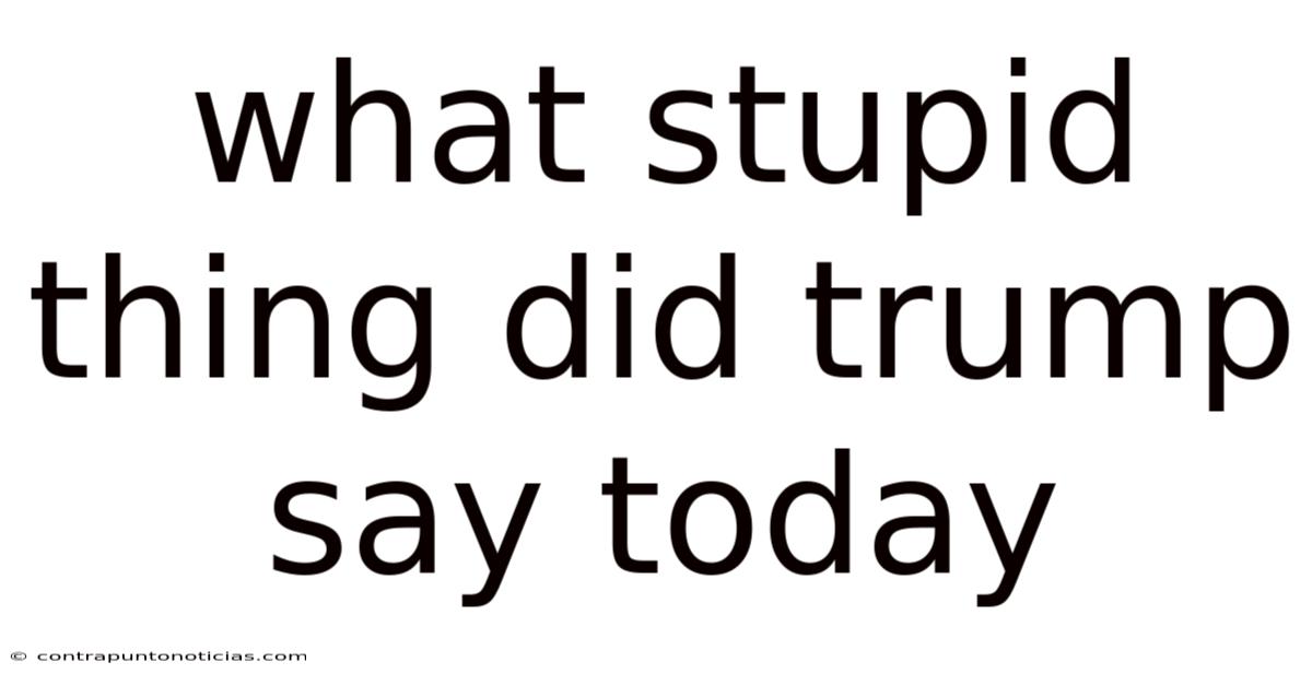 What Stupid Thing Did Trump Say Today