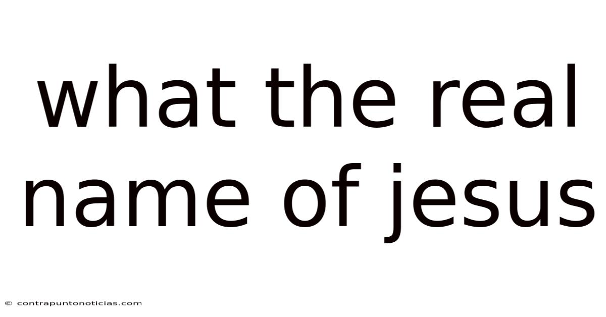 What The Real Name Of Jesus