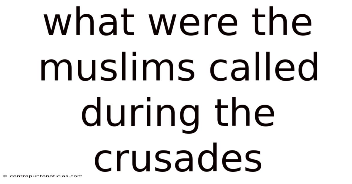 What Were The Muslims Called During The Crusades