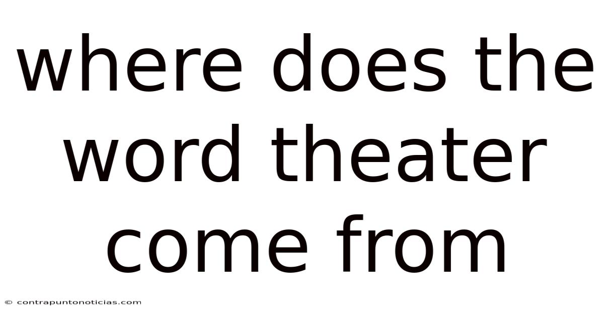 Where Does The Word Theater Come From